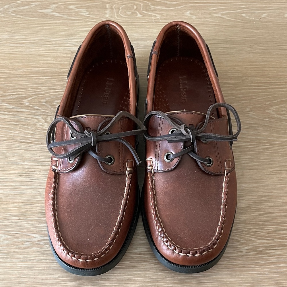 L.L. Bean Men's Brown Leather Boat Shoes *Never worn*